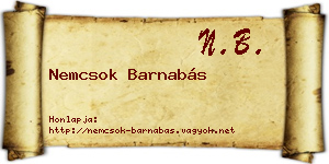 Nemcsok Barnabás névjegykártya